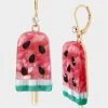 KITSCH COOKOUT WATERMELON DROP EARRINGS PINK -Betsey Johnson 440685GLD650