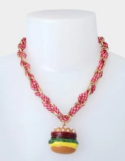 KITSCH COOKOUT HAMBURGER NECKLACE MULTI -Betsey Johnson 440692GLD966 3