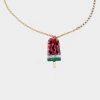 KITSCH COOKOUT LONG WATERMELON NECKLACE PINK -Betsey Johnson 440693GLD650 2