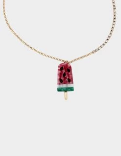 KITSCH COOKOUT LONG WATERMELON NECKLACE PINK