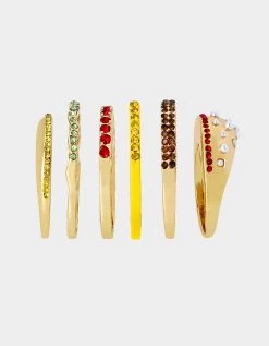 KITSCH COOKOUT HAMBURGER STACKED RING MULTI 6 KITSCH COOKOUT HAMBURGER STACKED RING MULTI -Betsey Johnson 440712GLD966 3