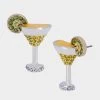 BETSEYS BRUNCH MARTINI STUD EARRINGS YELLOW -Betsey Johnson 440737GLD700