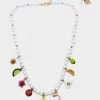 BETSEYS BRUNCH CHARM FRONTAL NECKLACE MULTI -Betsey Johnson 440738GLD966