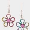 BETSEY LOVE FEST OPEN HEART DROP EARRINGS PASTEL MULTI -Betsey Johnson 440788GLD968