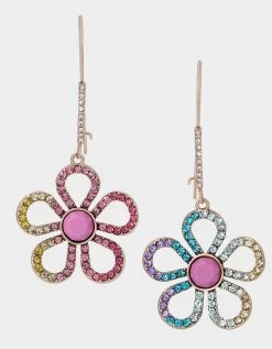 BETSEY LOVE FEST OPEN HEART DROP EARRINGS PASTEL MULTI