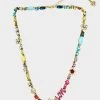 BETSEY LOVE FEST MIXED COLLAR NECKLACE PASTEL MULTI