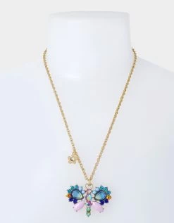 BETSEY LOVE FEST BUTTERFLY SLIDER NECKLACE PASTEL MULTI -Betsey Johnson 440804GLD968 3