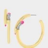 CHARM SCHOOL PENCIL HOOPS GOLD -Betsey Johnson 452727GLD720