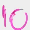 CHARM SCHOOL PENCIL HOOPS PINK -Betsey Johnson 452727PNK650
