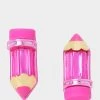 CHARM SCHOOL PENCIL STUDS PINK -Betsey Johnson 452731GLD650
