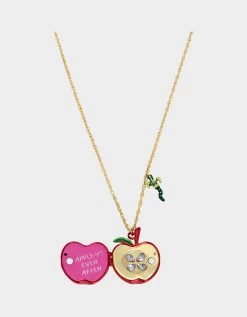 CHARM SCHOOL APPLE PENDANT RED -Betsey Johnson 452740GLD600 2