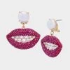 MIDNIGHT GARDEN LIP EARRINGS PINK 2 MIDNIGHT GARDEN LIP EARRINGS PINK -Betsey Johnson 452759GLD651