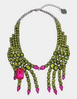 RICH WITCH HANDS BIB NECKLACE GREEN