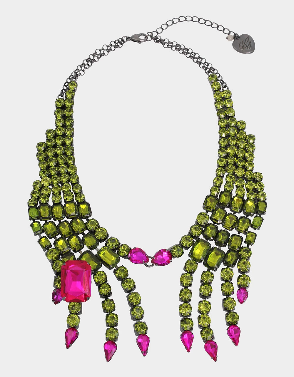 RICH WITCH HANDS BIB NECKLACE GREEN 3 RICH WITCH HANDS BIB NECKLACE GREEN