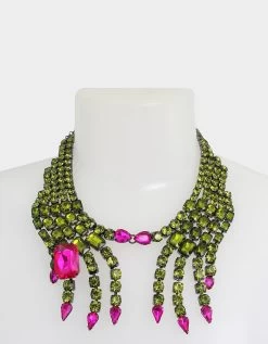 RICH WITCH HANDS BIB NECKLACE GREEN 9 RICH WITCH HANDS BIB NECKLACE GREEN -Betsey Johnson 452765HEM300 2