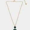 RICH WITCH ZOMBIE HANDS PENDANT NECKLACE GREEN -Betsey Johnson 452773GLD300