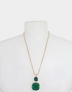 RICH WITCH ZOMBIE HANDS PENDANT NECKLACE GREEN -Betsey Johnson 452773GLD300 3