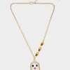 RICH WITCH SHORT GHOST NECKLACE ORANGE -Betsey Johnson 452775GLD800