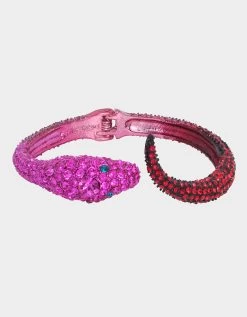MIDNIGHT GARDEN SNAKE HINGE BRACELET FUCHSIA