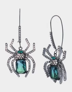 RICH WITCH SPIDER HOOK EARRINGS GREEN