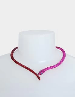 MIDNIGHT GARDEN SNAKE COLLAR FUCHSIA -Betsey Johnson 452832PNK651 2