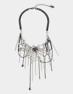 RICH WITCH SPIDER BIB NECKLACE RED