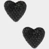 BETSEYS BLACK HEART STUDS BLACK -Betsey Johnson B06390 E01