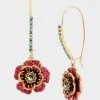BETSEYS FLOWER HOOK EARRINGS MULTI -Betsey Johnson B11608 E01