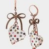 BETSEYS MULTI LUCITE HEART DROP EARRINGS MULTI -Betsey Johnson B11744 E01