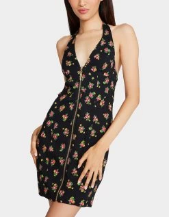 XENA MINI DRESS BLACK MULTI -Betsey Johnson BETSEY JOHNSON APPAREL JN208693 CABBAGE DITSY 04