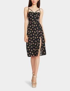 MADELINE MIDI DRESS BLACK MULTI