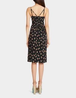 MADELINE MIDI DRESS BLACK MULTI -Betsey Johnson BETSEY JOHNSON APPAREL JN208698 CABBAGE DITSY 05