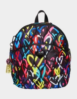 Betsey Johnson 34 GRAFFITI SWEETIE BACKPACK BLACK | RE:LUV