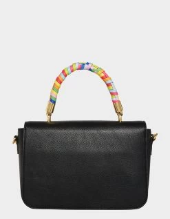 WEAVE ON TOP HANDLE BAG BLACK/WHITE | RE:LUV -Betsey Johnson BETSEY JOHNSON BJ33075N BLACK WHITE BACK 6adb5dda 3ec8 4868 aca5 bda918108ff6
