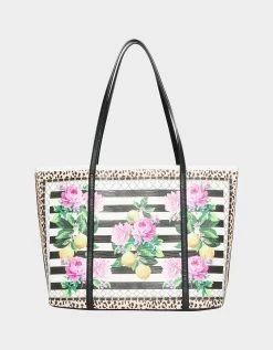 SEEING STRIPES TOTE BLACK/WHITE -Betsey Johnson BETSEY JOHNSON BJ33230N BLACK WHITE BACK preview maxWidth 2000 maxHeight 2000