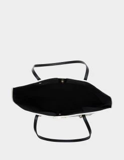 SEEING STRIPES TOTE BLACK/WHITE -Betsey Johnson BETSEY JOHNSON BJ33230N BLACK WHITE INSIDE preview maxWidth 2000 maxHeight 2000