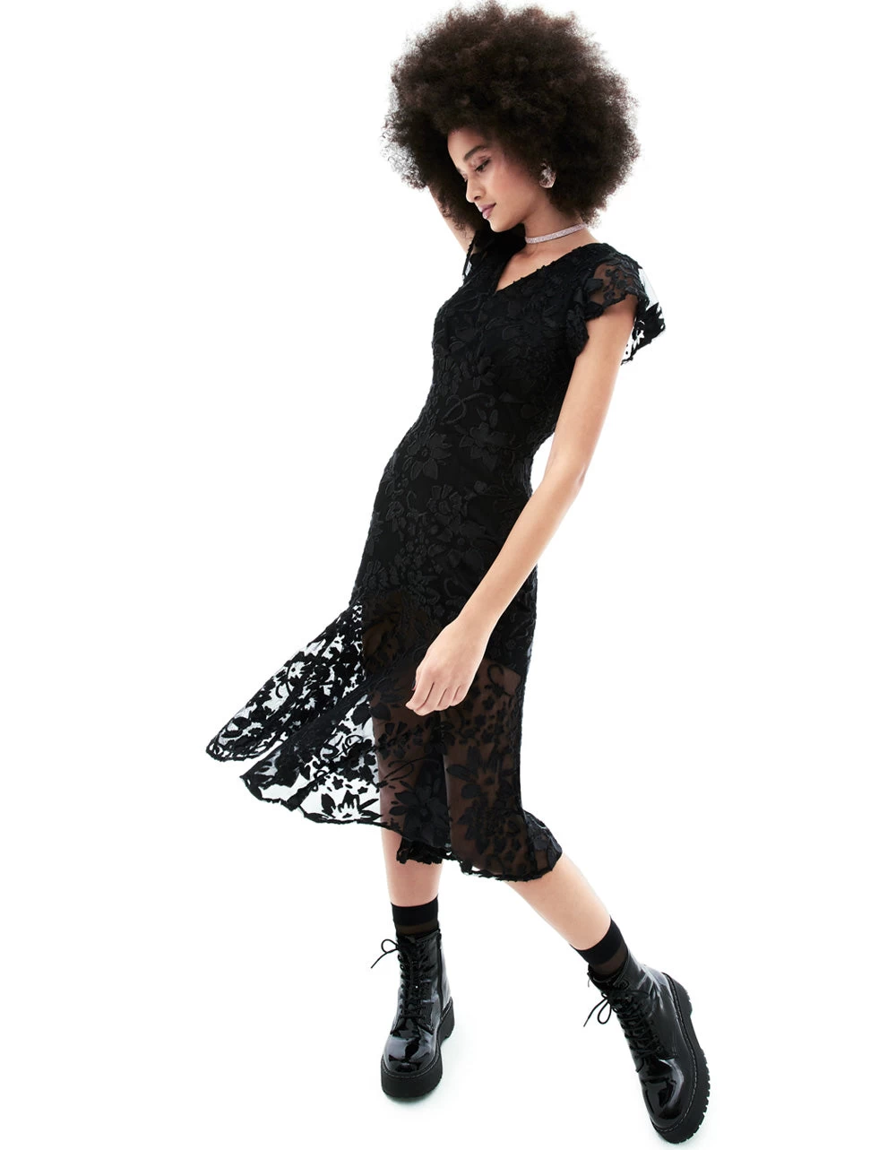 MERLIN MIDI DRESS BLACK 4 MERLIN MIDI DRESS BLACK - Image 2