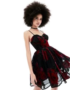 LUCIA MINI DRESS RED MULTI -Betsey Johnson BETSEY JOHNSON FALL RTW JN308862 RED FLORAL 02
