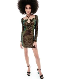 KASEY MINI DRESS MULTI -Betsey Johnson BETSEY JOHNSON FALL RTW JN308932 RAVEN BLACK 02