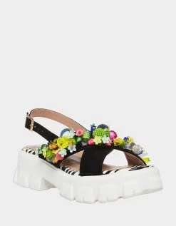 FRANKEE BLACK MULTI -Betsey Johnson BETSEY JOHNSON FRANKEE BLACK WHITE MULTI