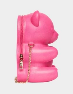 KITSCH BEAR NECESSITY CROSSBODY PINK 12 KITSCH BEAR NECESSITY CROSSBODY PINK -Betsey Johnson BETSEY JOHNSON HANDBAGS BJ34395F PINK SIDE