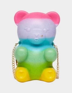 Betsey Johnson 22 KITSCH BEAR NECESSITY CROSSBODY RAINBOW MULTI