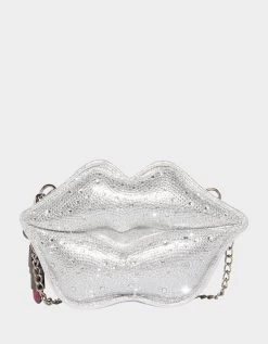 KITSCH READ MY LIPS CROSSBODY SILVER