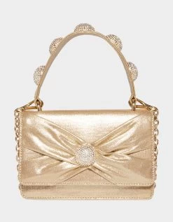 X MARKS THE SPOT TOP HANDLE BAG GOLD