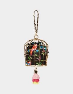 KITSCH BIRD IS THE WORD CAGE DANCER WRISTLET BLACK MULTI -Betsey Johnson BETSEY JOHNSON HANDBAGS BJ34470N BLACK MULTI BACK