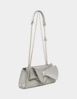 ANGULAR BOW CONVERTIBLE BAG SILVER -Betsey Johnson BETSEY JOHNSON HANDBAGS BJ34540N SILVER BACK
