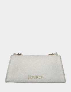 ANGULAR BOW CONVERTIBLE BAG SILVER -Betsey Johnson BETSEY JOHNSON HANDBAGS BJ34540N SILVER FRONT