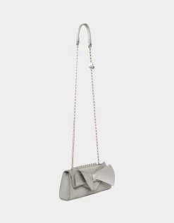 ANGULAR BOW CONVERTIBLE BAG SILVER -Betsey Johnson BETSEY JOHNSON HANDBAGS BJ34540N SILVER SIDE