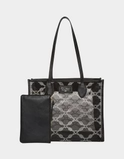 Betsey Johnson 20 GLAM MESH STONE TOTE BLACK