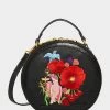 VINTAGE EMBROIDERED HAT BOX CROSSBODY BLACK -Betsey Johnson BETSEY JOHNSON HANDBAGS BJ34690N BLACK